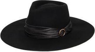 San Diego Hat Company Satin Ribbon Wool Fedora in Black at Nordstrom Rack