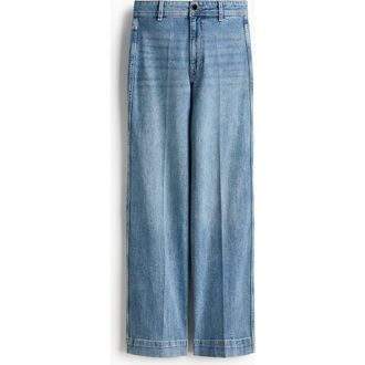 H&M Wide High Jeans in Light Denim Blue at Nordstrom, Size 18