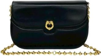 Gucci Pre-owned Cross Body Bags, female, Black, Size: ONE SIZE Pre-owned Calf Leather Chain Shoulder Bag