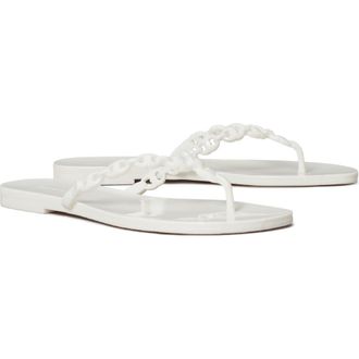 Tory Burch Gemini Link Jelly Flip Flop in White at Nordstrom, Size 12