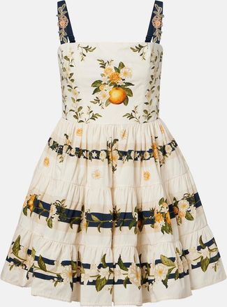 Agua Bendita Lima floral cotton minidress