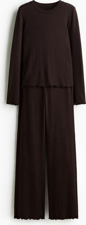 H&M Pyjama aus angerautem Jersey - Brown