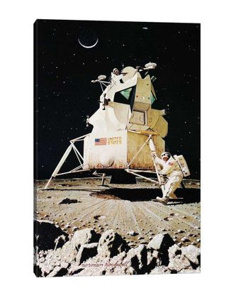 iCanvas Discontinued Icanvas Man On The Moon Canvas Wall Art