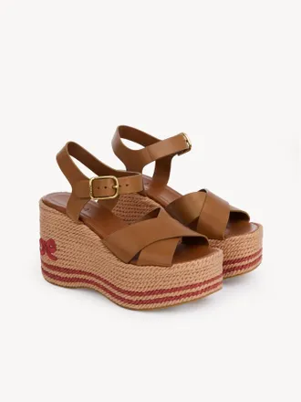 Chlo&eacute; Womens Sandales Compens&eacute;es Camel Pink Sandal