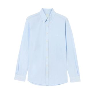 Brooks Brothers Slim Fit Katoenen Garment Dyed Overhemd met Knoopsluiting - Heren - Casual Overhemden - Blauw - XL - Katoen - Overhemden