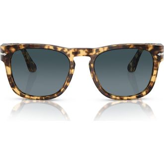 Persol Elio 54mm Polarized Square Sunglasses in Brown/tortoise Beige/blue at Nordstrom
