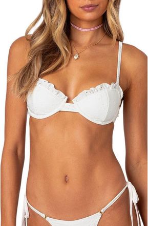 Edikted Eyelet Underwire Bikini Top in White at Nordstrom, Size X-Small
