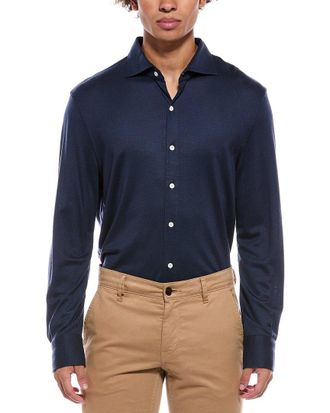 Isaia Jersey Wool Sport Shirt