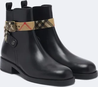 Burberry Huntley Burberry Check leather ankle boots