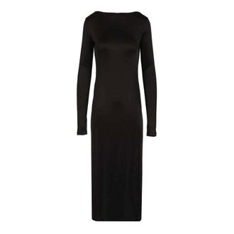 Filippa K Scooped Back Jersey Dress - female - Filippa K - Midi Dresses - Black - M - Dresses
