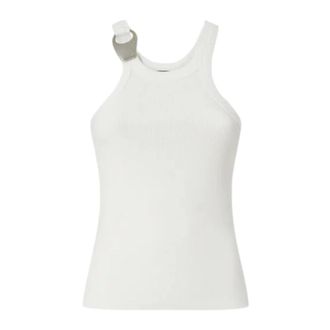 Pinko Pinko, Dames, Tops, Wit, Maat: S Katoen