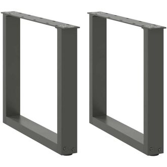 vidaXL Patas Para Mesa De Centro En Forma De U (2 Unidades), Antracita, 50 X (42-43) Cm, Acero Vidaxl