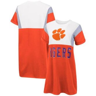 G-III 4Her by Carl Banks Womens G-III 4Her by Carl Banks Orange/White Clemson Tigers 3rd Down Short Sleeve T-Shirt Dress at Nordstrom, Size Small