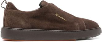 Santoni Dark Brown Logo Sneaker