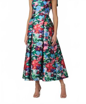 Shoshanna Eleanor Midi Dress In Navy Multi