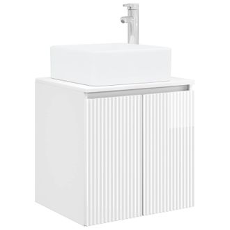 vidaXL Vanidad Con Lavabo De Pared Blanco Brillante 49,5 X 41 X 63 Cm Vidaxl