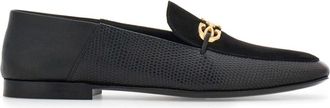 Ferragamo Gancini-embellished loafers - women - Calf Leather/Lamb Skin/Lamb Skin - 9.5 Regular - Black