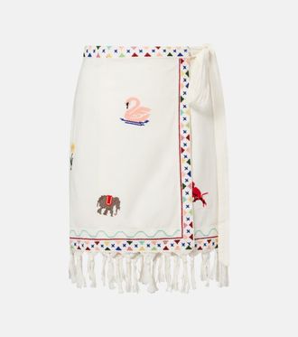 Rixo Baela embroidered cotton miniskirt