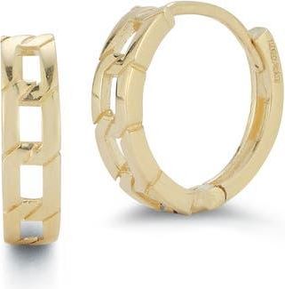Ember Fine Jewelry 14K Gold Curb Link Huggie Hoop Earrings at Nordstrom Rack