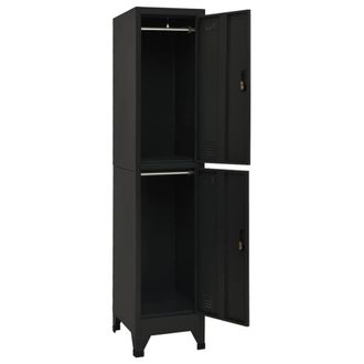 Berkfield Home Locker Cabinet Black 38x45x180 cm Steel | Size: 38 x 45 x 180 cm