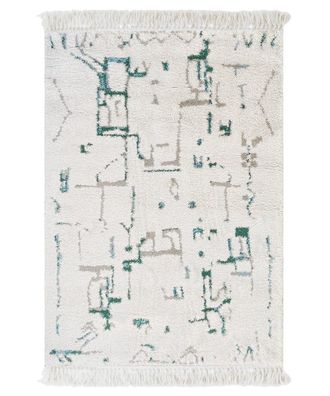 AFK Living Alfombra gr&aacute;fica y dise&ntilde;o azul gris&aacute;ceo 120 x 170 cm