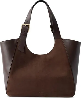 Furla Suede-panel Leather Tote Bag M
