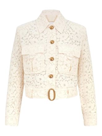 Zimmermann cotton-blend lace jacket - women - Cotton/Polyamide/Cotton/Viscose/Silk - 0 - Neutrals