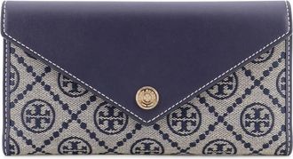 Tory Burch Accessoires, Dames, Blauw, ONE Size, Katoen, Portemonnee