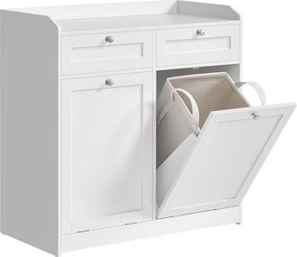 Vasagle Armario de ba&ntilde;o con 2 cajones y 2 cestas de color blanco