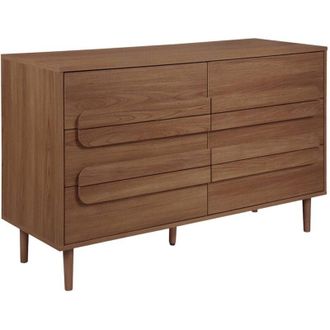Sweeek Vintage walnut wood effect 6 drawer chest, Juliana 120x40x75 cm