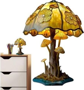 OEM L&aacute;mpara De Mesa De Cristal De Colores Con Forma De Animal, L&aacute;mpara De Mesita De Noche Retro Y Colorida, Luz Nocturna De Resina, L&aacute;mpara De Mesa Decora