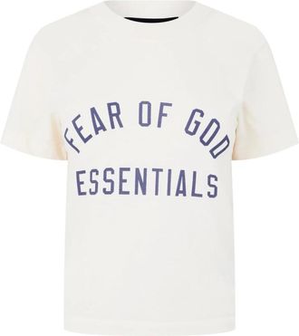 Fear of God Essentials Tri-Blend Crewneck Logo T-Shirt - Dames - T-shirts - Wit - S - Katoen - Tops
