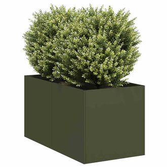 Berkfield Home Planter Olive Green 40x80x40 cm Cold-rolled Steel | Size: 40 x 80 x 40 cm