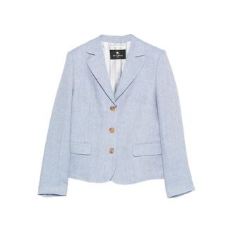 Etro V-neck Linen Blazer