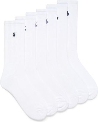 Polo Ralph Lauren Mens Embroidered logo ribbed socks 6-pack