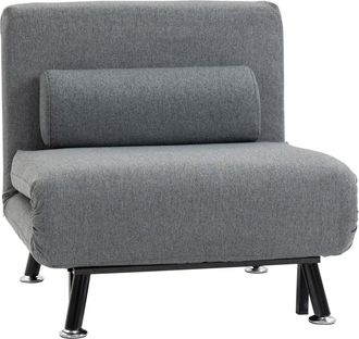 HOMCOM Sof&aacute; cama individual 75x70x75 cm gris oscuro