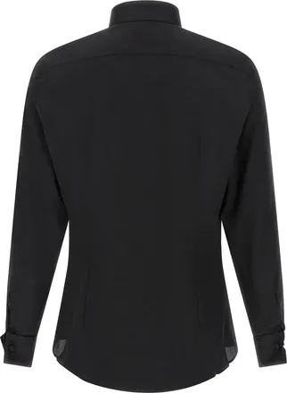 Pal Zileri Pleated Plastron Tuxedo Shirt - Black
