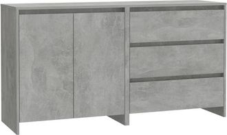 vidaXL 2 Piece Sideboard Concrete Grey Engineered Wood Vidaxl