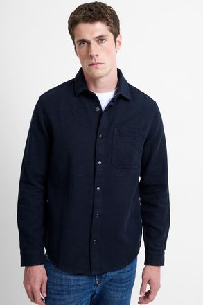 French Connection Mens Navy Cotton Fabric Long Sleeve Button-Up Shirt - Size X-Large