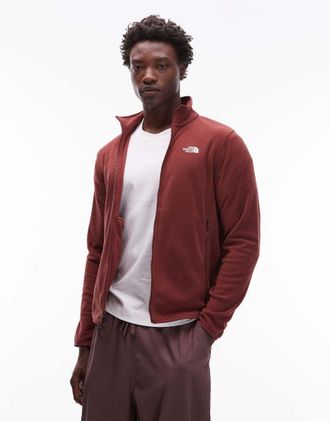 The North Face Glacier - Pile bordeaux con logo e zip-Rosso
