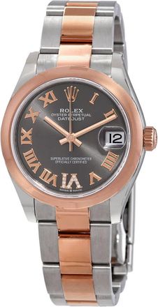 Rolex Datejust 31 Dark Rhodium Dial Automatic Ladies Steel and 18kt Everose Gold Oyster Watch 278241DRRDO