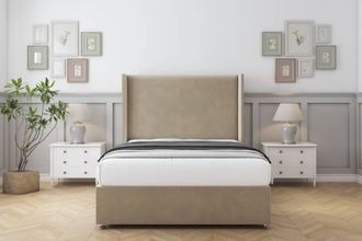 Comfort Beds Madrid Coniston Divan Base No Drawers - 54 Wingback in Cream | Size: Small Single