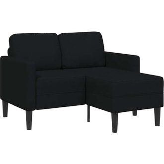 vidaXL Vidaxl - Sof&aacute; De 2 Plazas Con Chaise Longue En Forma L Negra 125cm