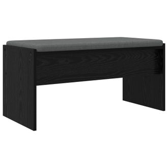 vidaXL Banco De Entrada Con Coj&iacute;n Roble Negro 83 X 38 X 40 Cm Vidaxl