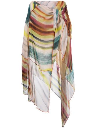 Diesel Gonna O-Rubino patchwork a righe - Verde