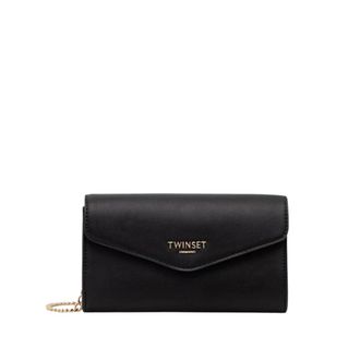Twinset Tassen, Dames, Zwart, ONE Size, Leer, Envelopesluiting Crossbody Tas