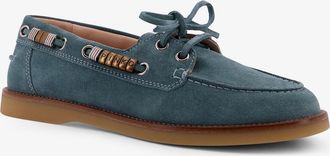 Pinko Womens Loafers Grace Suede Blue