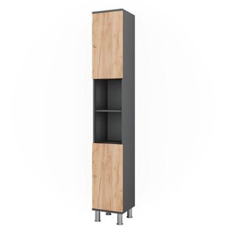 Vicco Mueble De Ba&ntilde;o Fynn, Antracita/roble Dorado, 30 X 190 Cm