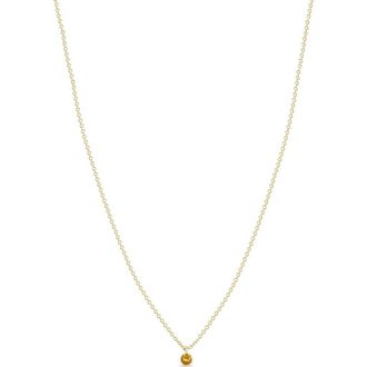 Zo&euml; Chicco 14K Gold Bezel Birthstone Necklace in Yellow Gold/Citrine at Nordstrom, Size 16 In