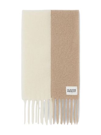 Claudie Pierlot two-tone fringed scarf - Neutrals